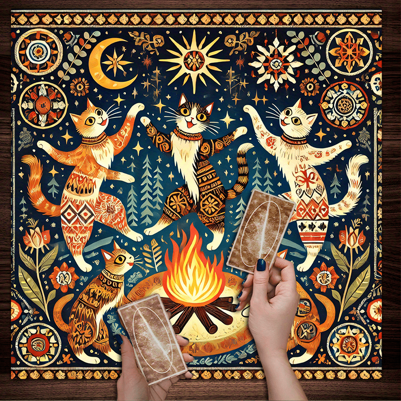 Dance Pad Machine - VIKAMA Wunderschönes quadratisches Altartuch im Fantasy-Bohemien-Stil,