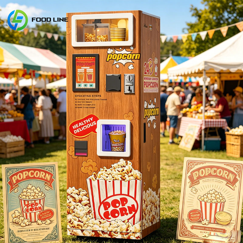 Popcorn Vending Machine - Popcorn-Verkaufsautomat Kommerzieller Intelligenter Selbstbedienungs-Snack-Kiosk Münzbetrieben für