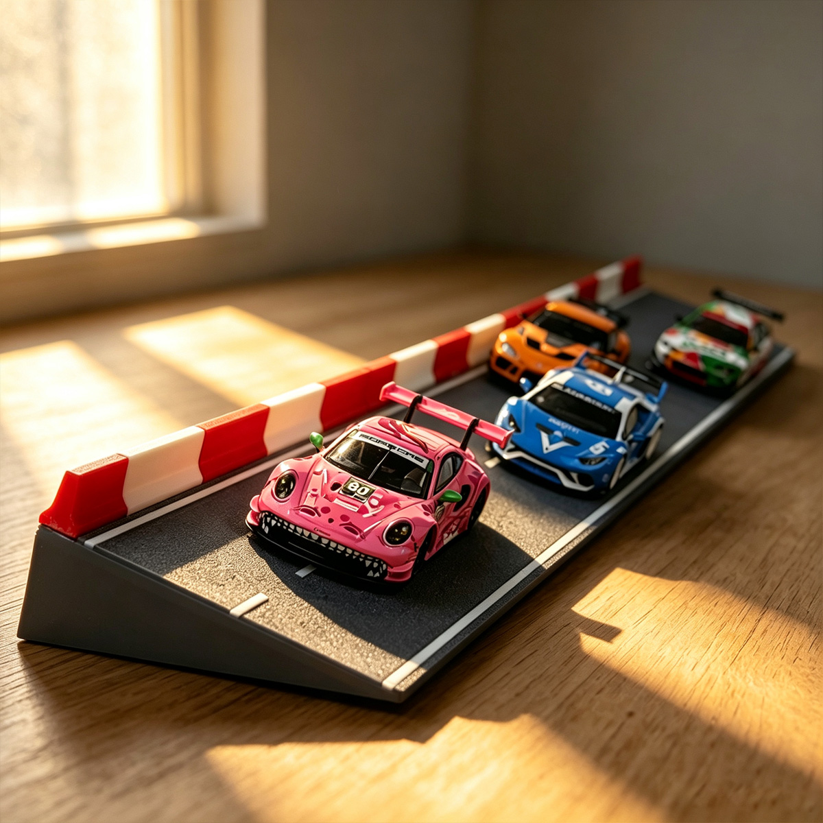 Racing Arcade Cabinet - Kleines Automodell-Szenario im Maßstab 1:64, Simulierte