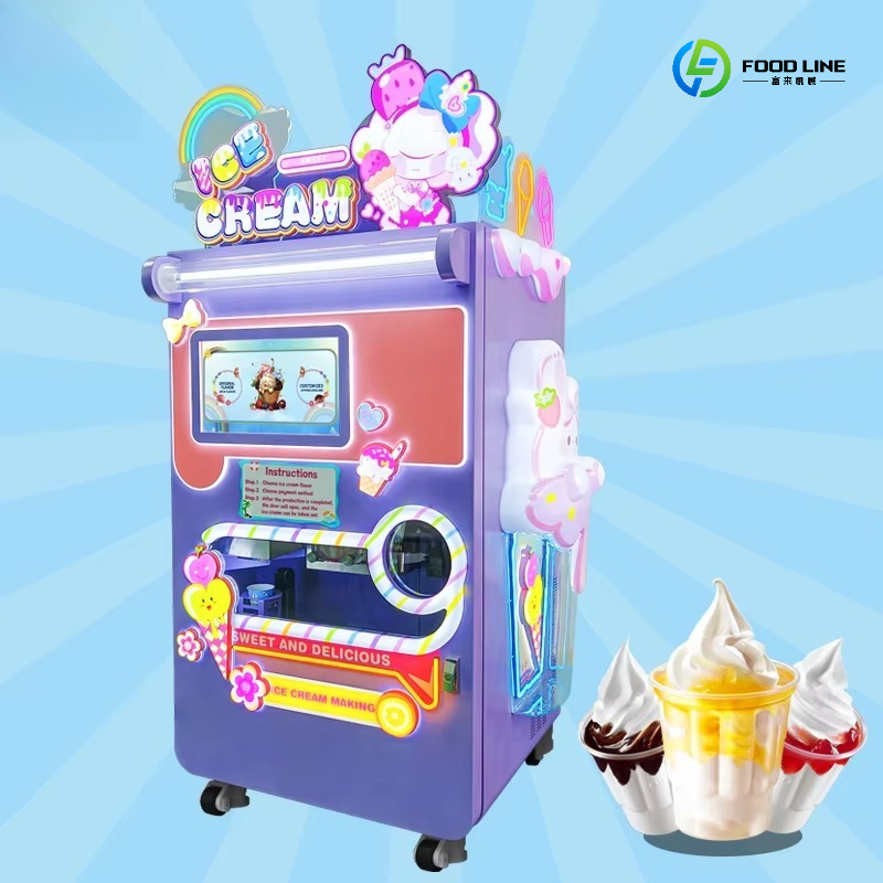 Popcorn Vending Machine - 2026 Neue Eiscreme-Verkaufsautomaten Kommerzielle Automatisierte Schnee-Eiscreme-Maschine